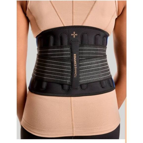 Tommie Copper Adjustable Compression Back Brace Color Black Size Small/Medium - Picture 3 of 8